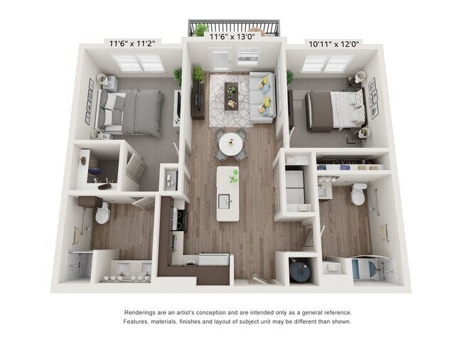2 Beds • 2 Bath 4203 floor plan
